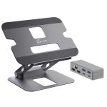 J5create JTS427 Multi-Angle Dual HDMI Docking Laptop Stand with USB-C 100W PD Pass Through (USB-C to HDMI x2, 2x USB-A, USB-C Host, USB-C PD, RJ45) (JTS427)