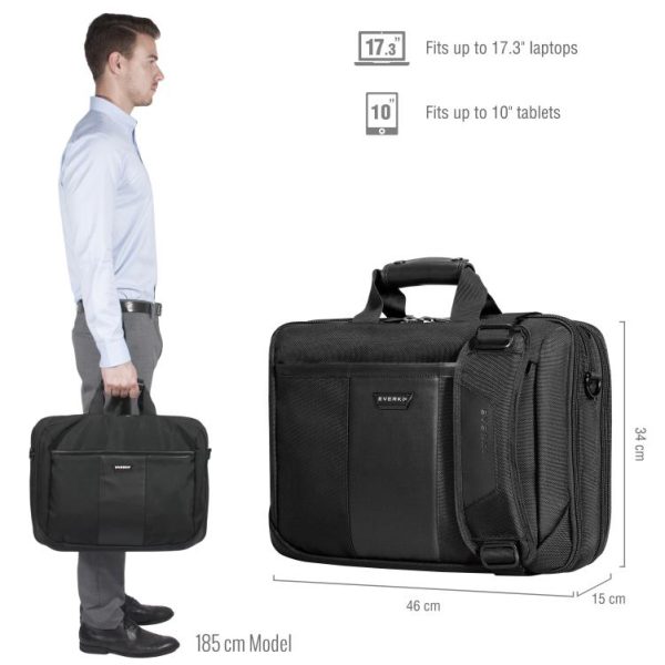 Everki Versa Premium Travel Friendly Laptop Bag Briefcase up to 17.3-Inch (EKB427BK17) - Image 2