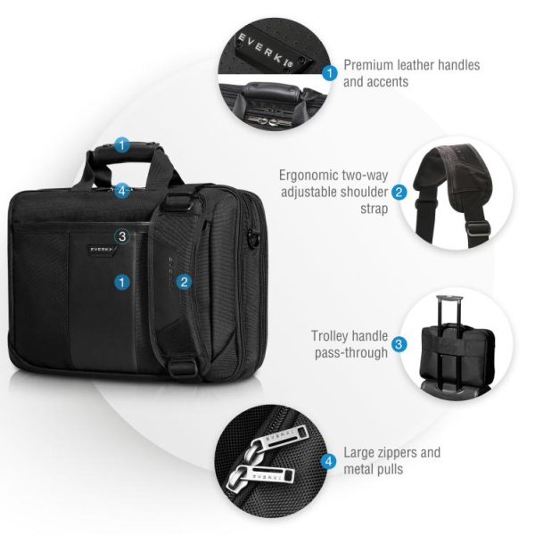 Everki Versa Premium Travel Friendly Laptop Bag Briefcase up to 17.3-Inch (EKB427BK17) - Image 4