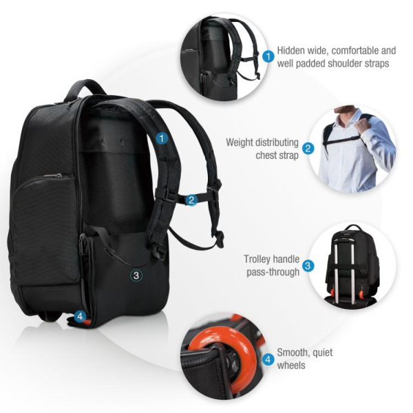 Everki Atlas Wheeled Laptop Backpack 13-Inch to 17.3-Inch Adaptable Compartment (EKP122) - Image 10