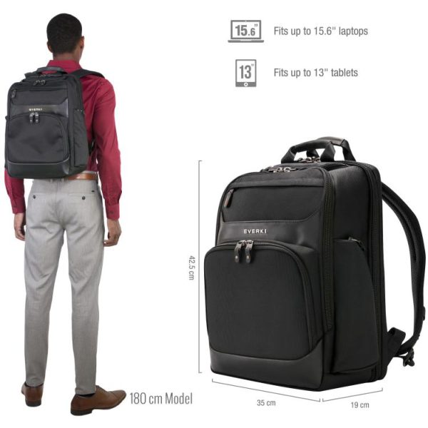 Everki Onyx Premium Travel Friendly Laptop Backpack up to 15.6-Inch (EKP132) - Image 2