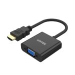 Unitek HDMI to VGA Adapter with 3.5mm for Stereo Audio, Black (Y-6333)