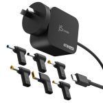 J5Create JUP1565DCU 67W GaN PD USB-C Mini Charger with 6 Types of DC Connector (JUP1565DCU)