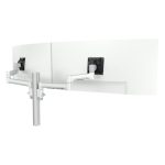 Atdec AWMS-2-5940 Dual Extended-Reach Arms on Post Grommet Clamp White (AWMS-2-5940-G-W)