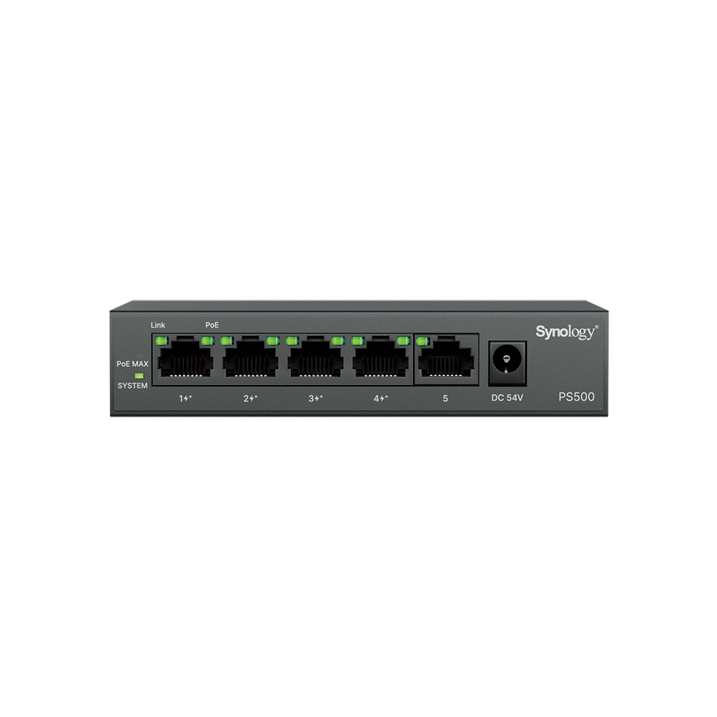 Synology PS500 5-port unmanaged PoE+ switch