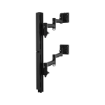 Atdec Dual Stacked Ultrawide Monitor Mount with Swing Arms - Heavy-Duty F-Clamp - Black