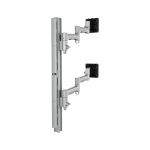 Atdec Dual Stacked Ultrawide Monitor Mount with Swing Arms – Grommet Clamp – Silver (AWMS-2-46H75-G-S)