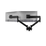 Atdec Dual Dynamic Monitor Arm Mount on Short Post – F-Clamp – Black (AWMS-2-D13-F-B)