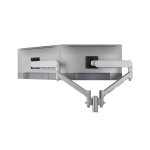 Atdec Dual Dynamic Monitor Arm Mount on Short Post – C-Clamp – Silver (AWMS-2-D13-C-S)