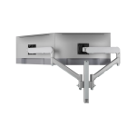 Atdec Dual Dynamic Monitor Arm Mount on Medium Post – F-Clamp – Silver (AWMS-2-D40-F-S)