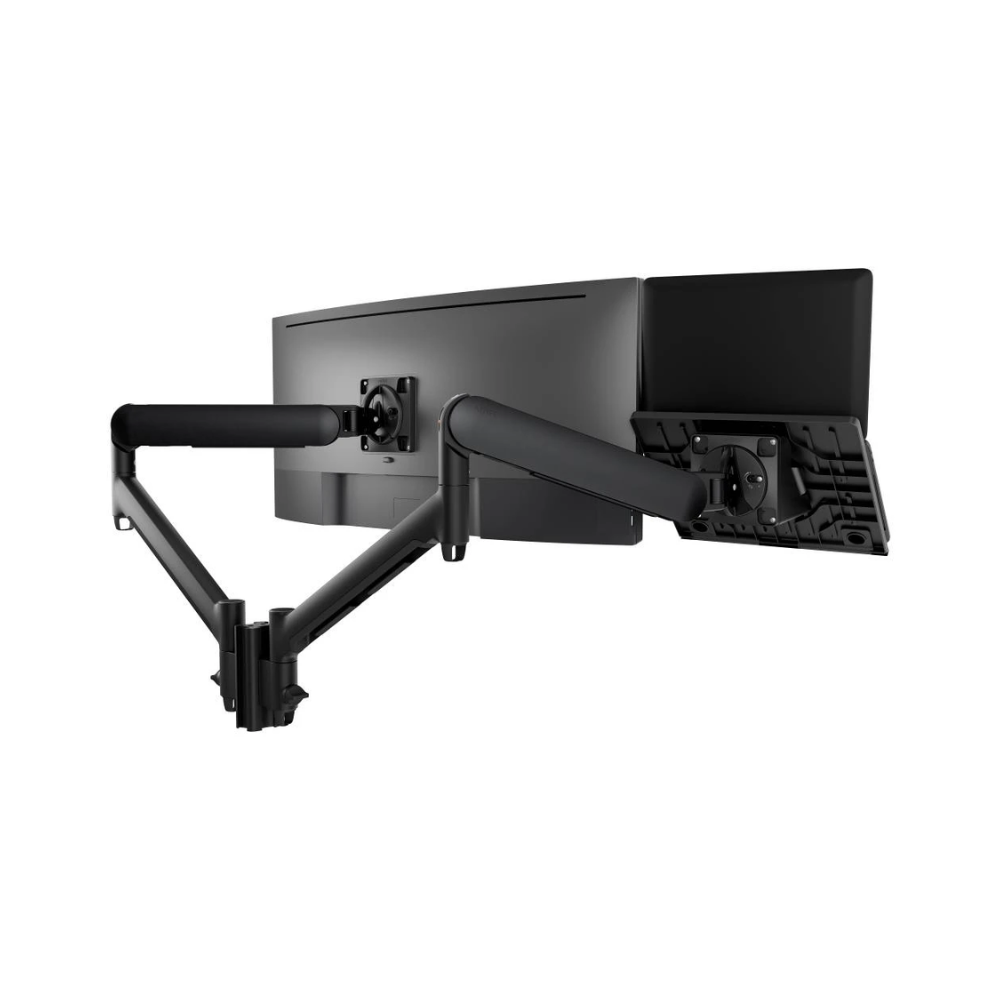 Atdec Laptop-Monitor Combo Mount - Heavy-Duty F-Clamp - Black