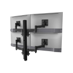 Atdec Quad Monitor Mount on Tall Post – Grommet Clamp – Black (AWMS-4-4675-G-B)