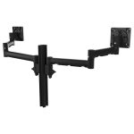 Atdec Dual Side-By-Side Ultrawide Monitor Mount with Swing Arms – Grommet Clamp – Black (AWMS-2-5940-G-B)