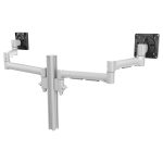 Atdec Dual Side-By-Side Ultrawide Monitor Mount with Swing Arms – Heavy-Duty F-Clamp – Silver (AWMS-2-5940-H-S)